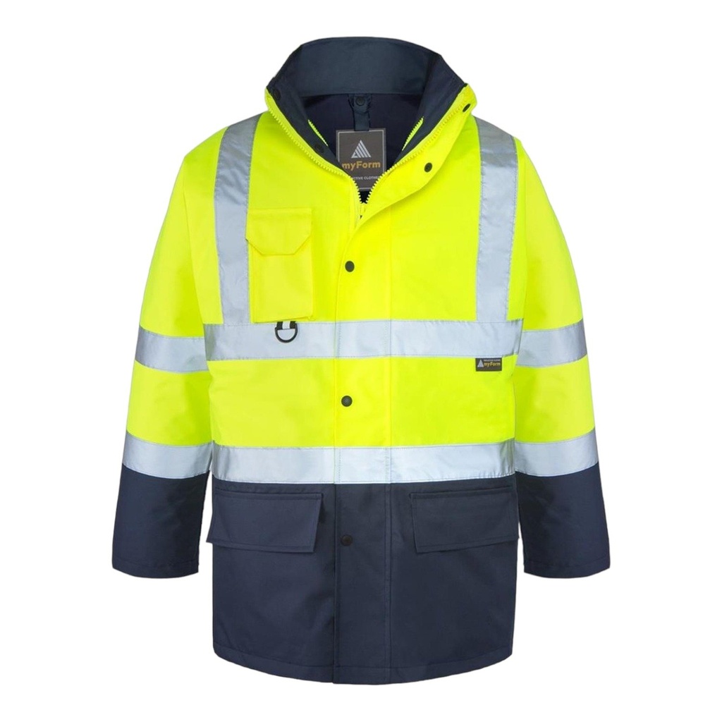 Myform 4121 Oxford Breathane 5 İn 1 4121 Reflektörlü Parka (Sarı/Lacivert)